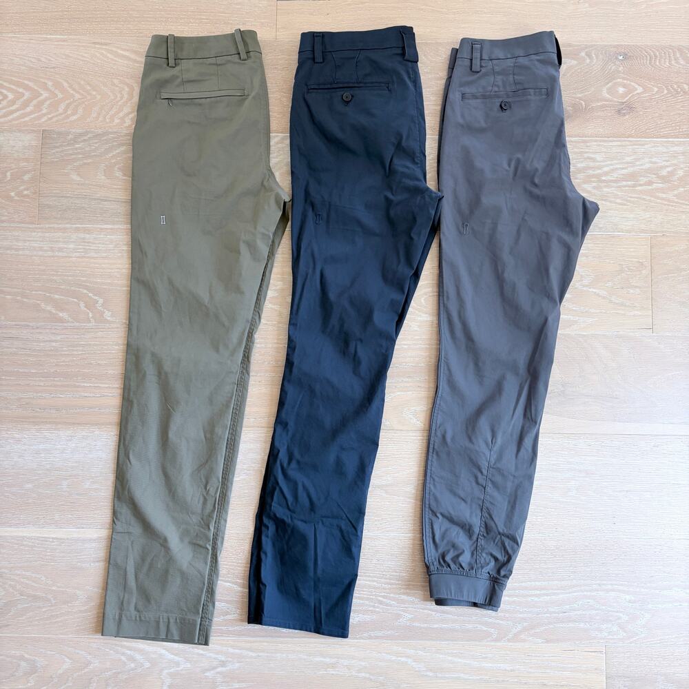Kit & Ace Men's 3 Pair Trousers Joggers Pants Navy Olive Green sz 30